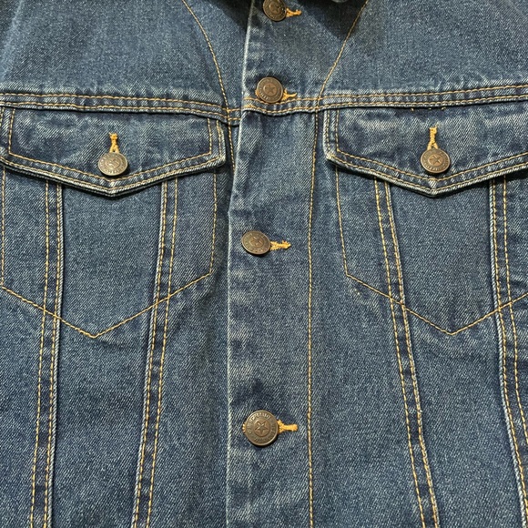 Schmidt Workwear sherpa-lined denim trucker jacket Sz Med - Picture 6 of 8